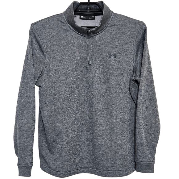 Mens Under Armour Half Zip Pullover Lot Size XL Loose Cold Gear Black Gray - Picture 4 of 5